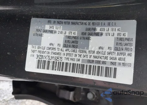2018 Mazda Mazda3 Sport from USA, damaged, VIN 3MZBN1K79JM182576